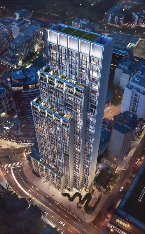 50 Scollard, Tower One, Yorkville — exterior.